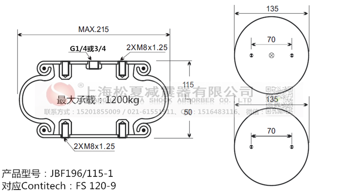 JBF196/115-1橡膠<a href='http://www.freeinteriorimages.com/' target='_blank'><u>空氣彈簧</u></a>