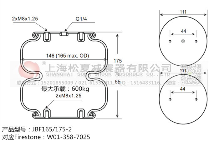 JBF165/175-2橡膠<a href='http://www.freeinteriorimages.com/' target='_blank'><u>空氣彈簧</u></a>
